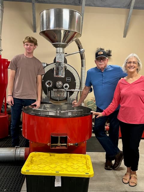Roaster at Nuanz carefully monitoring a small-batch roast
